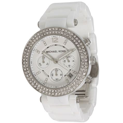 michael kors white watch women|mk5654.